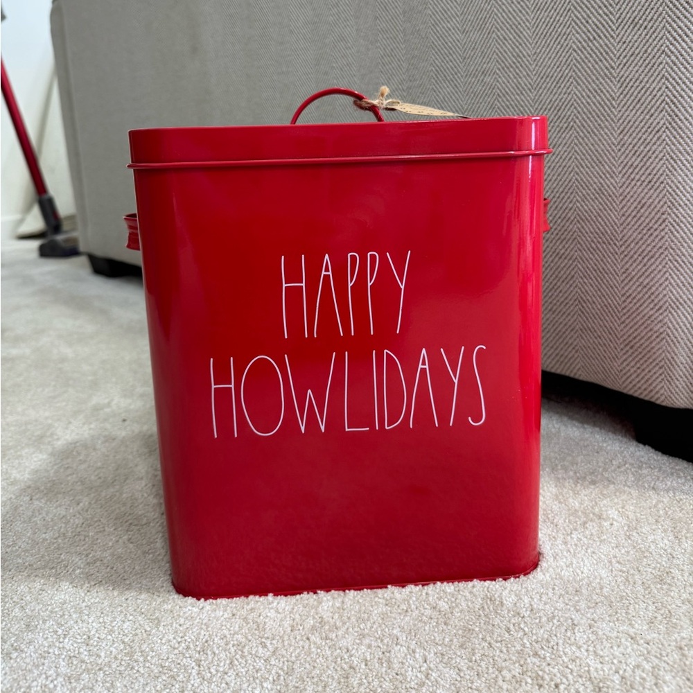 Rae Dunn Red Holiday Decor Tin